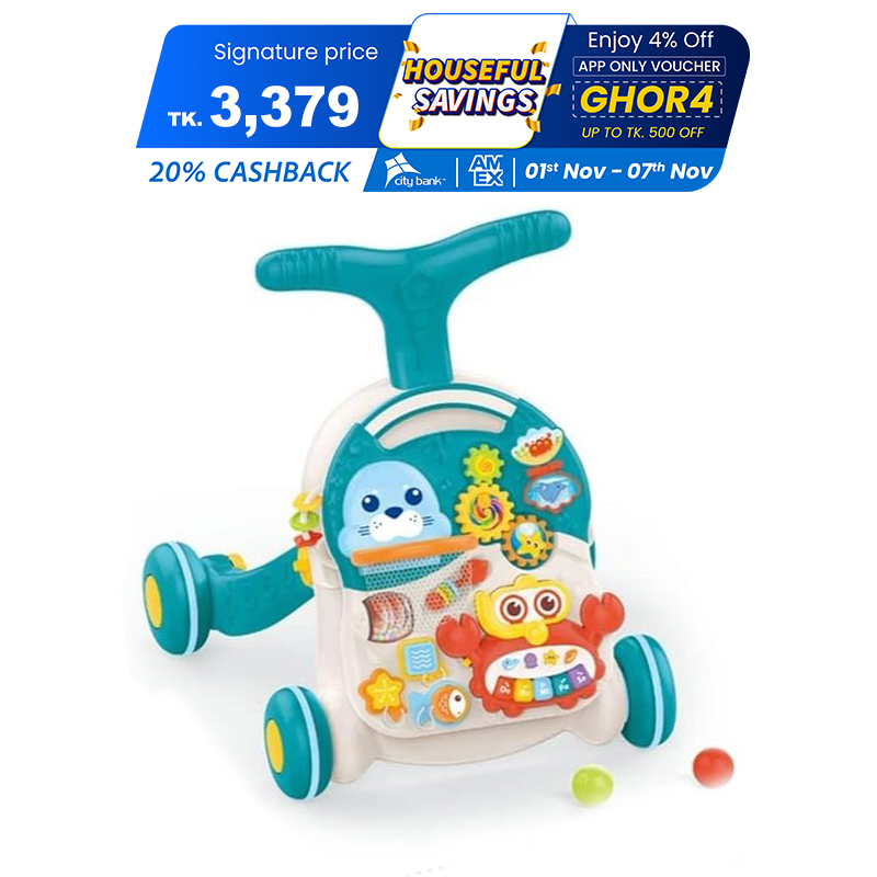 Picture of 2 in 1 baby walker and learning table with light,music