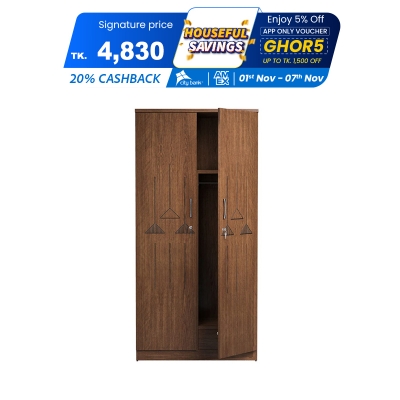 Picture of Meraj Furniture Nifty Niche - Modern 2 Doors Almirah CNC Design with Inner Storage Shelves by Meraj Furniture & Decor - Modern and Trendy