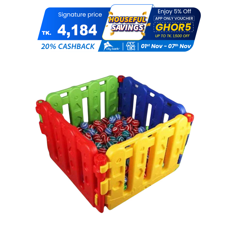 Picture of Home/Cycle & Sports/Baby Toys/Indoor Toys/Play pan Small (31"X22") -With 50 pcs Ball Play pan Small (31"X22") -With 50 pcs Ball