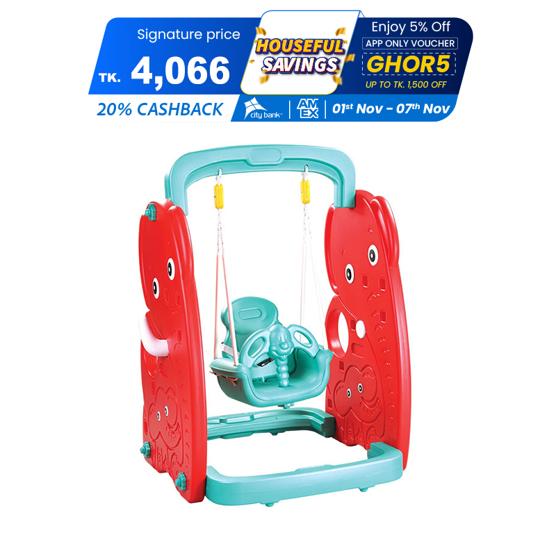 Picture of Elephant Dolna Easy Set Up Playset for Indoor Outdoor Backyard, Easy to Store, Safe Toy for Toddler, Kids