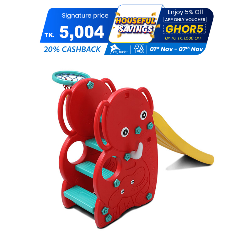 Picture of Elephant Slider Easy Set Up Playset for Indoor Outdoor Backyard, Easy to Store, Safe Toy for Toddler, Kids