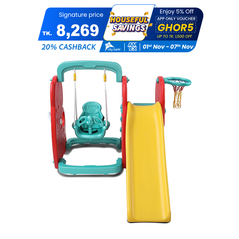 Picture of Elephant Combo Easy Set Up Playset for Indoor Outdoor Backyard, Easy to Store, Safe Toy for Toddler, Kids