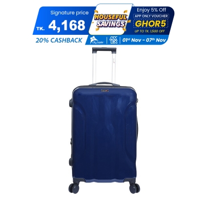 Picture of Travello Luxury Plus 28 Inch Ultra Light Weight Strong Build Quality Water-Resistant Double Caster Wheel Bigger Space Hardtop Luggage-Trolley Dark Blue