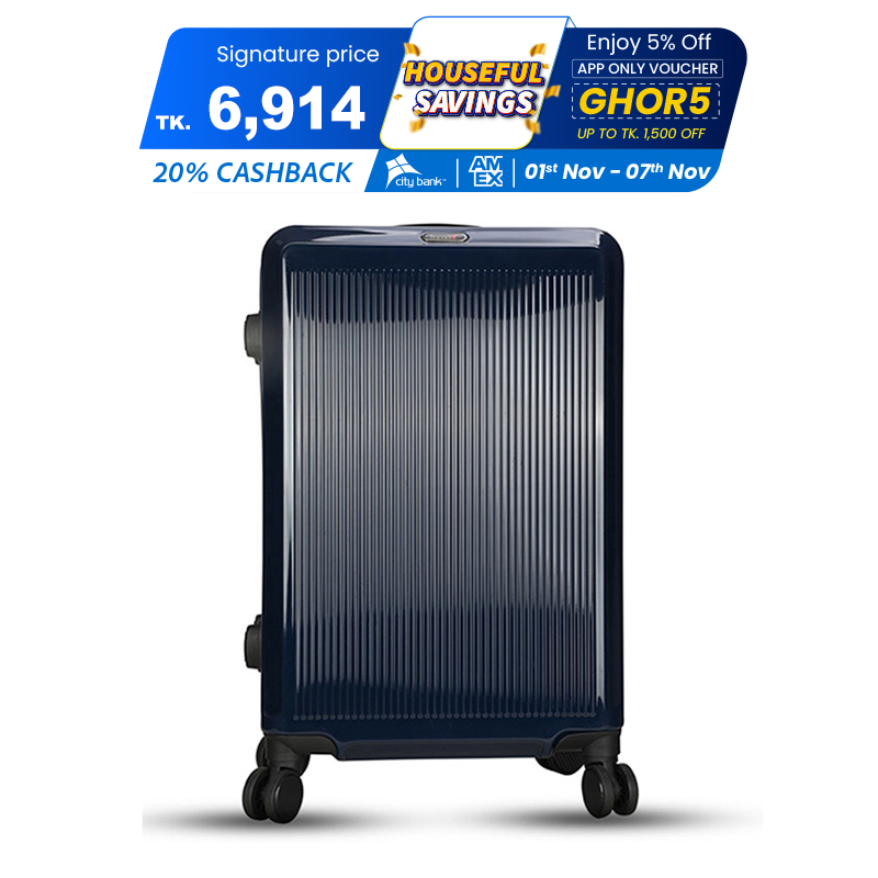 Picture of Travello Hard Top  20 & 24 Inch Royal Zipper Unbreakable Body More Capacity Water Resistant Aluminum Luggage- Trolley Dark Blue (Combo- Set of 2)