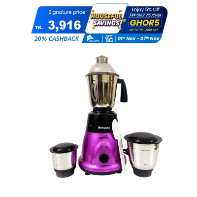 Picture of Miyako Pink Panther 3 in 1 Multi Purpose Mixer Blender machine- 750 Watt