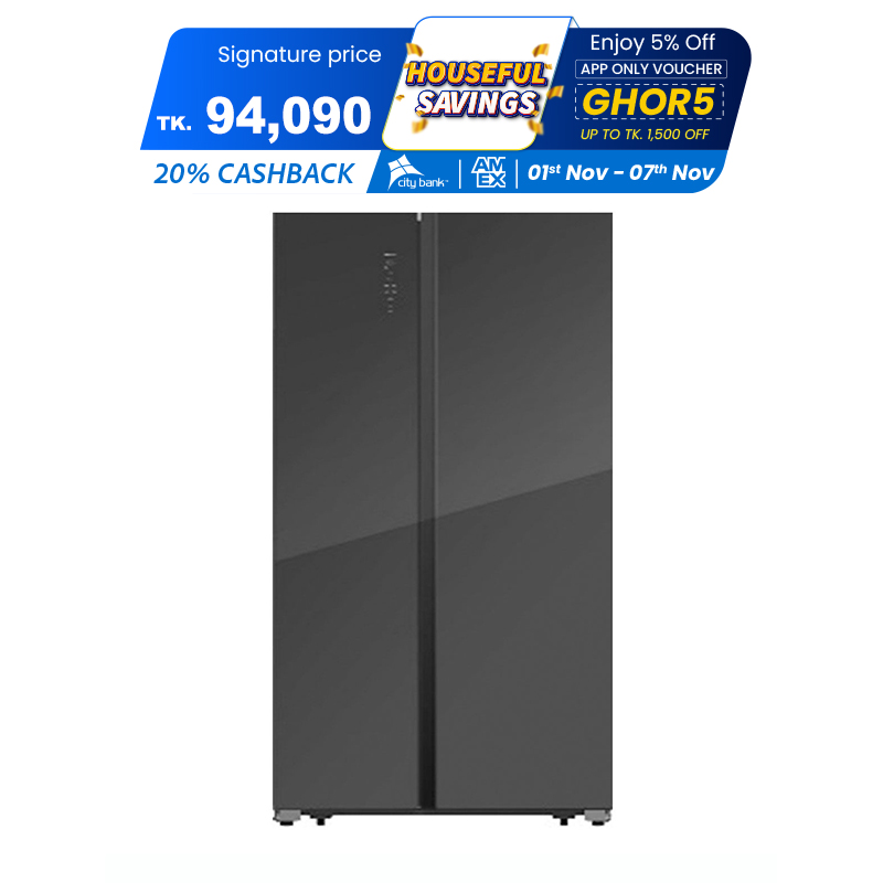 Picture of Hisense 580 Liters Inverter Compressor Side by Side Refrigerator  RS3G558NAB/BD3