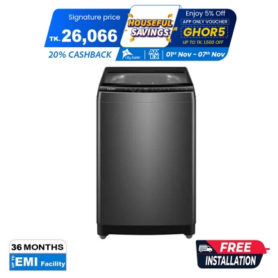 Picture of Haier 8Kg Top Loading Automatic Washing Machine (HWM80-316S6) Starry Silver