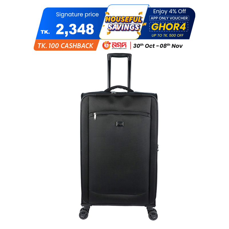 Picture of 28 inch Soft Suitcase/Luggage 450D Jacquard RPET with PUX2 in waterproof- Black (Original Export)