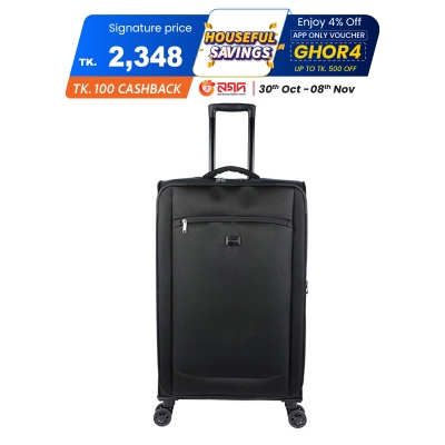 Picture of 28 inch Soft Suitcase/Luggage 450D Jacquard RPET with PUX2 in waterproof- Black (Original Export)