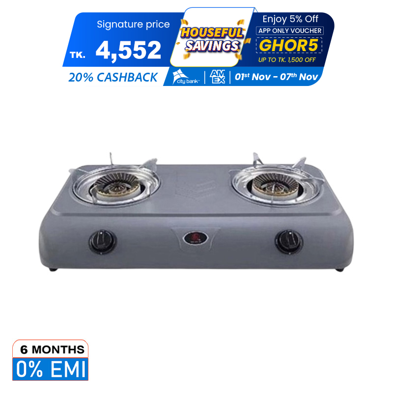 Picture of RFL Double Teflon Coating Auto Gas Stove 2-06 TRB (Cylinder Gas)