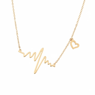 Picture of Super Design ECG Heart beat Long Chain Pendant Necklaces for women and girl
