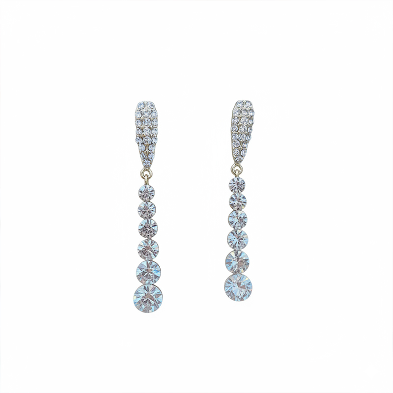 Picture of Korean Gold-Plated Water Drop Long Korean Earrings Party & Wedding Wear For Women & Girls Earring Set