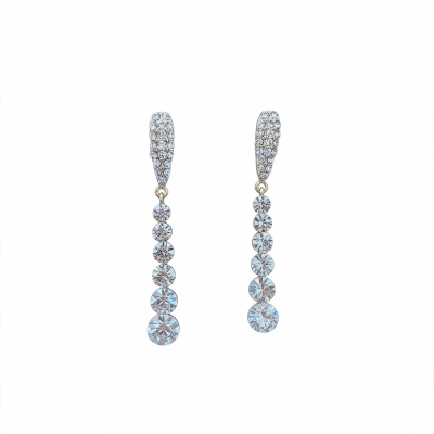 Picture of Korean Gold-Plated Water Drop Long Korean Earrings Party & Wedding Wear For Women & Girls Earring Set