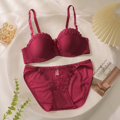 Picture of Khapsu Premium Quality Women's Lace pushup wired Bra Panty Set