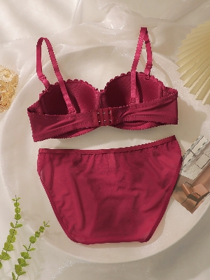 Picture of Khapsu Premium Quality Women's Lace pushup wired Bra Panty Set