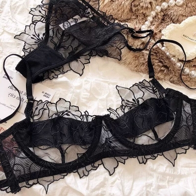 Picture of Khapsu Premium Quality china womens girls full net lingerie set