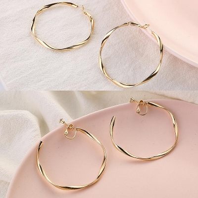 Picture of New 925 Sterling Hoop Earring For Women 50mm Big Round Circle Earrings Jewelry Gift