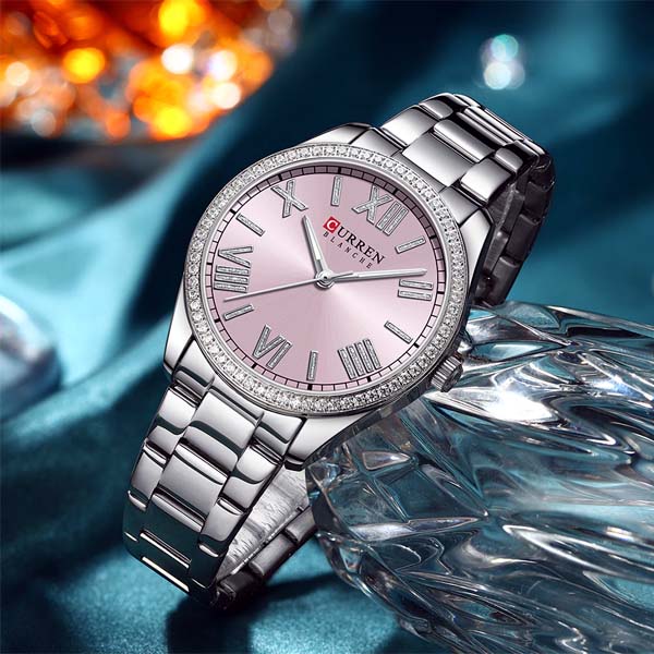 Picture of CURREN Women's Watch Fashion Luxury Rhinestones Quartz Stainless Steel Waterproof 9088