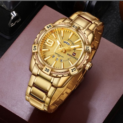 Picture of NAVIFORCE 9117 Luxury Brand Mens Sport Watch Gold Full Steel Quartz Watches