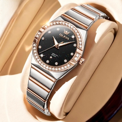Picture of OLEVS 9975 Stainless Steel Strap Fashion Watch For Women Quartz Waterproof Women Wristwatches