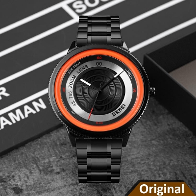 Picture of Skmei 9267 black men quartz watch original Stainless steel band water proof analog display character Casual watch