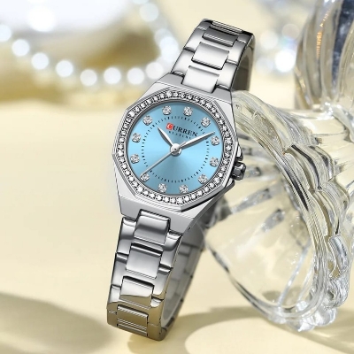 Picture of CURREN 9100 Women New Luxury Elegance Quartz Watch – Silver Blue Color