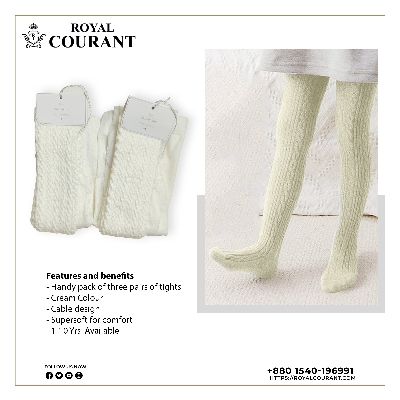 Picture of Girls Beautifully Cable Knitted Luxury cotton Tights