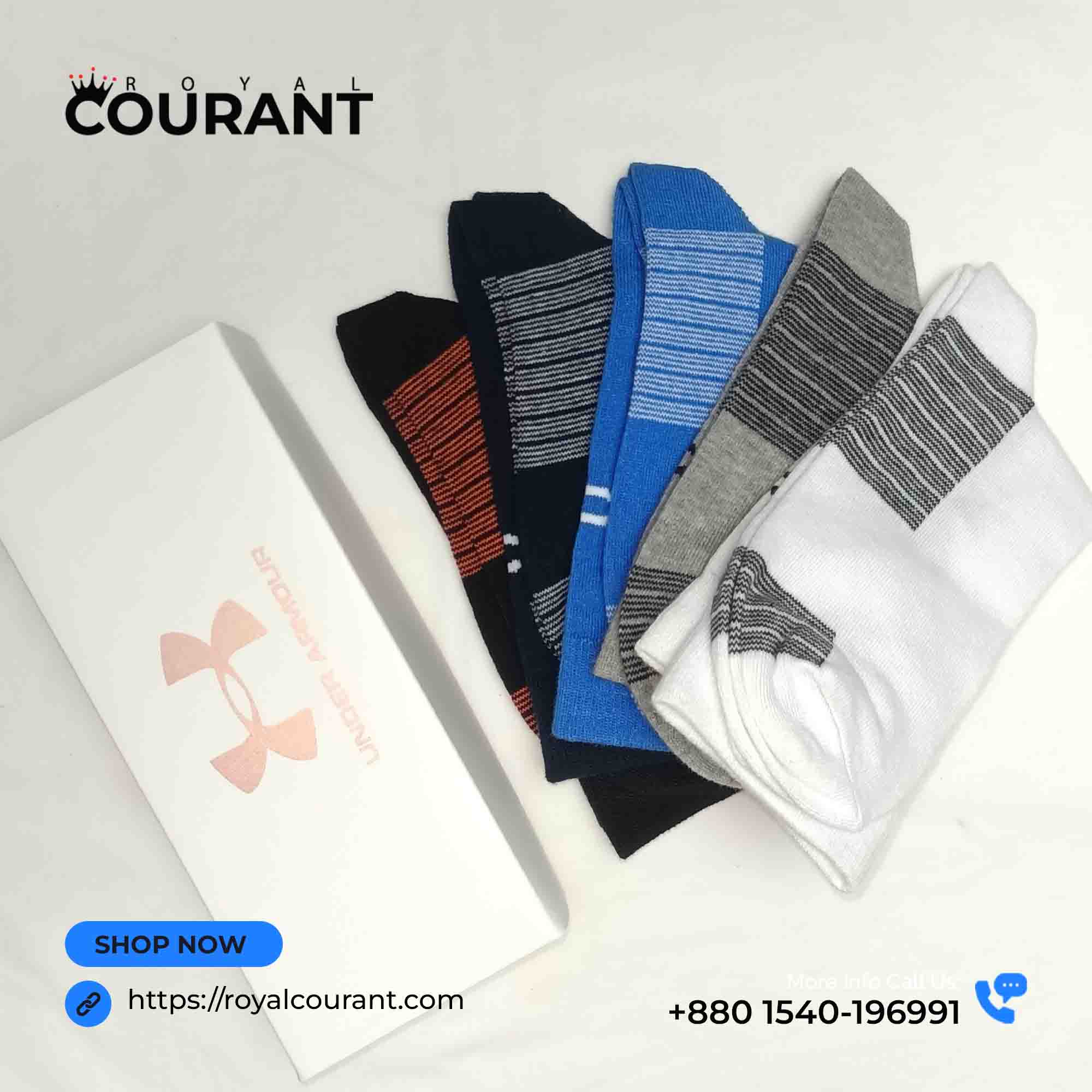 Picture of Premium Quality Men's Cotton Crew Socks Gift Box - 5 Pair Socks Box