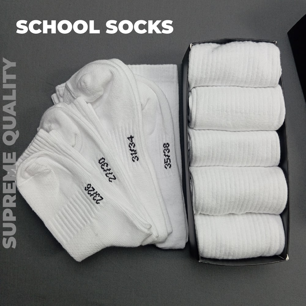 Picture of School Socks-Premium Cotton-Superior Quality-Breathable-Unisex-5 Pair pack