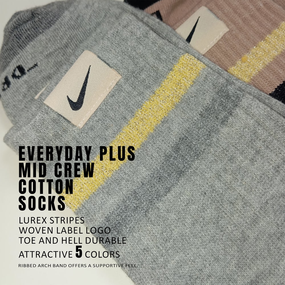 Picture of Everyday Plus Mid crew cotton Socks- Lurex Stripe - Luxury | Unisex | 5 pair | SPECIAL EDITION