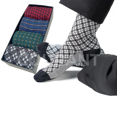 Picture of Luxury Dress Socks Eye-catching jacquard design 4 pair pack