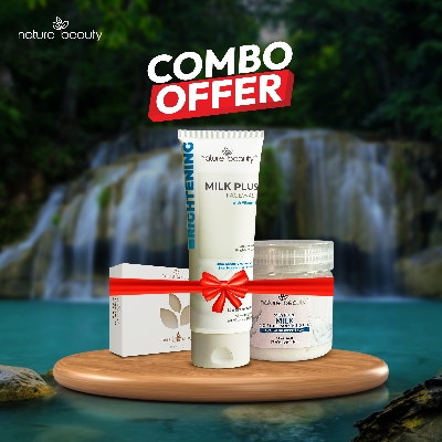 Picture of Nature Beauty Milk Face Wash 100ml, Nature Beauty Hand-made Beauty Bar (Goat Milk) 115gm, Nature Beauty  Milk Moisture Soothing Gel 130ml