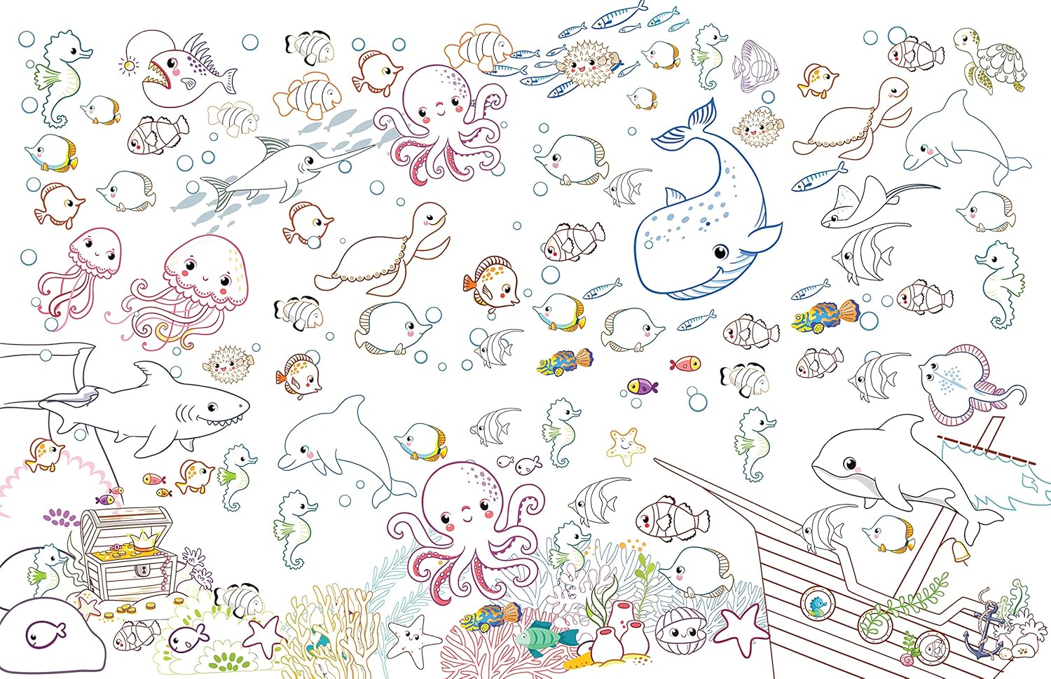 Picture of Pop-Out under the Ocean- With 3D Models Colouring Stickers