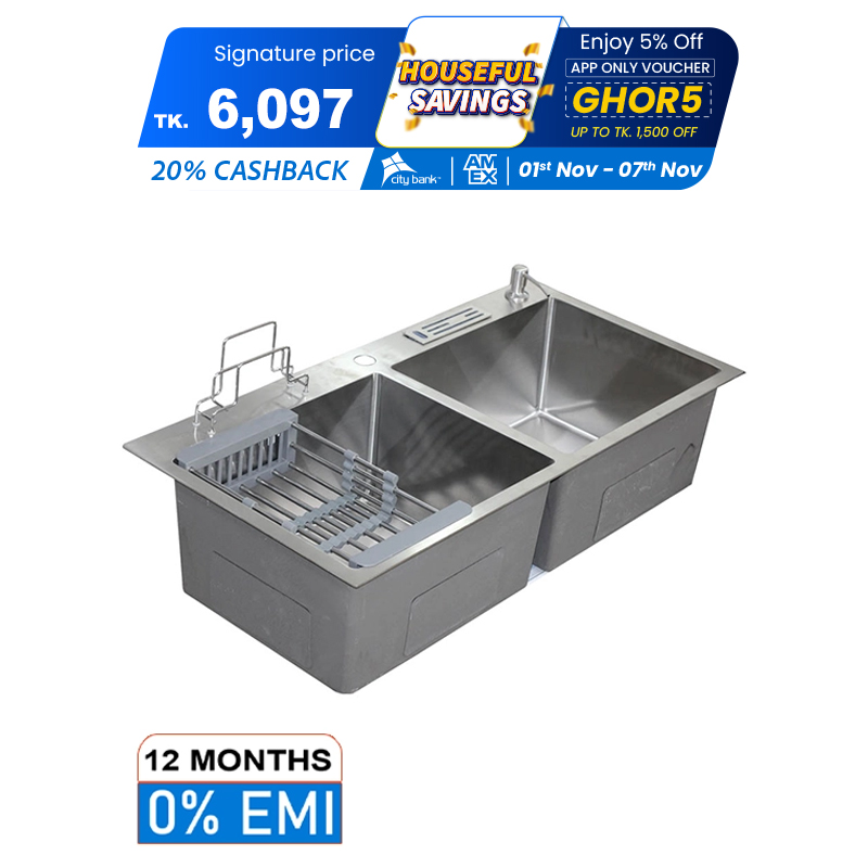 Picture of Rizco Scratch Free Stainless Steel Kitchen Sink RKS SS KC 32 Inch