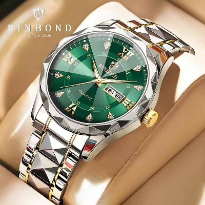 Picture of Luxury Binbond authentic men's watch waterproof night light dual calendar watch men's quartz watch diamond ceiling glass