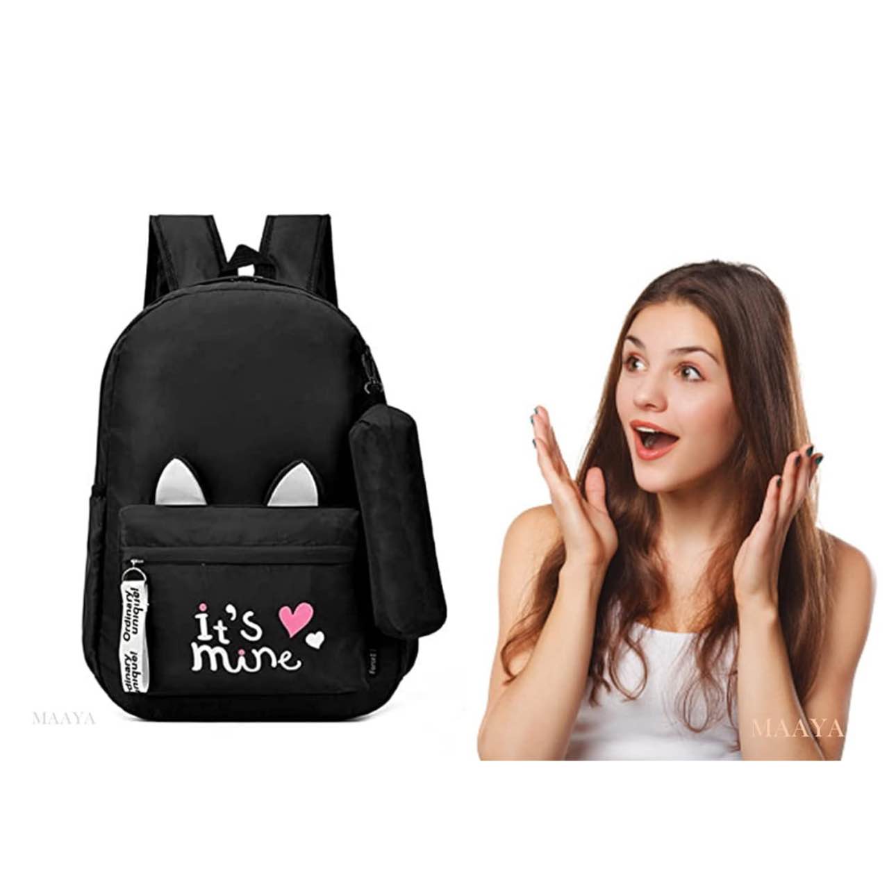 Picture of Girls Backpack | Meaw Backpack | Coaching Bag School Bag for Girls | Girls Totte Bag | Trendy Bag for Girls | College Bag