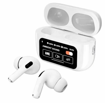 Picture of A9 Pro ANC/ENC Double Dark Airpords | Touch Control Smart Display Earbuds | Multifunctional Wireless Earbuds | Smart Display Airpods whit Noise reduction
