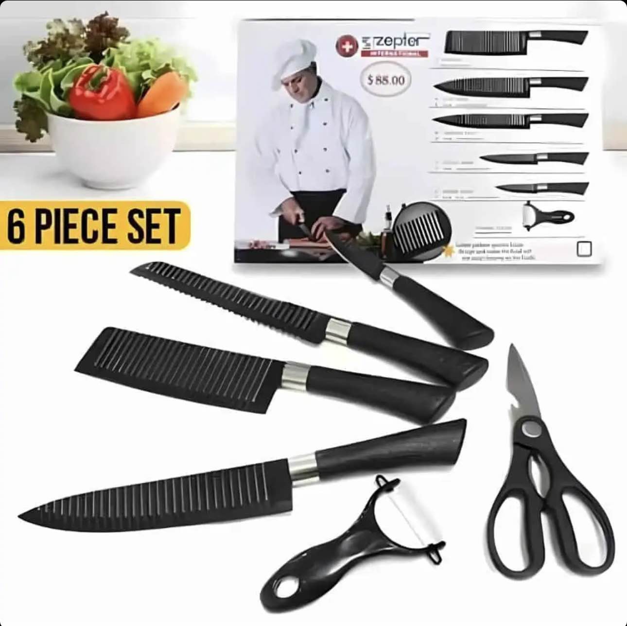 Picture of ZEPTER 6 PC Knife Set for Kitchen Knife Blade Knife  Set for Kurbani Kitchen Cooking Knives  Steak Knives