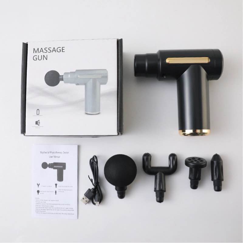 Picture of Wireless Handheld Massage Gun with 4 Interchangeable Heads, Deep Tissue USB-C Rechargeable, Low-Noise, Portable Home Spa Massager