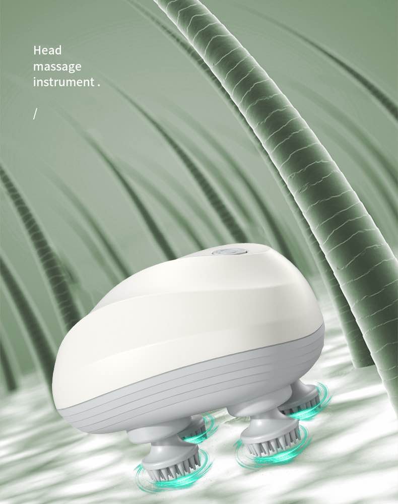 Picture of Rechargeable Cordless Head Massager. 4-Claw Nodes stimulate blood circulation for Hair Growth. Waterproof, Deep Scalp Cleanse & Relaxation!