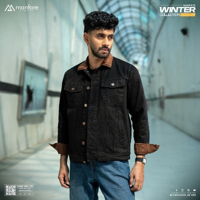 Picture of Premium Sherpa Lined Denim Jacket For Men I MFJ-21