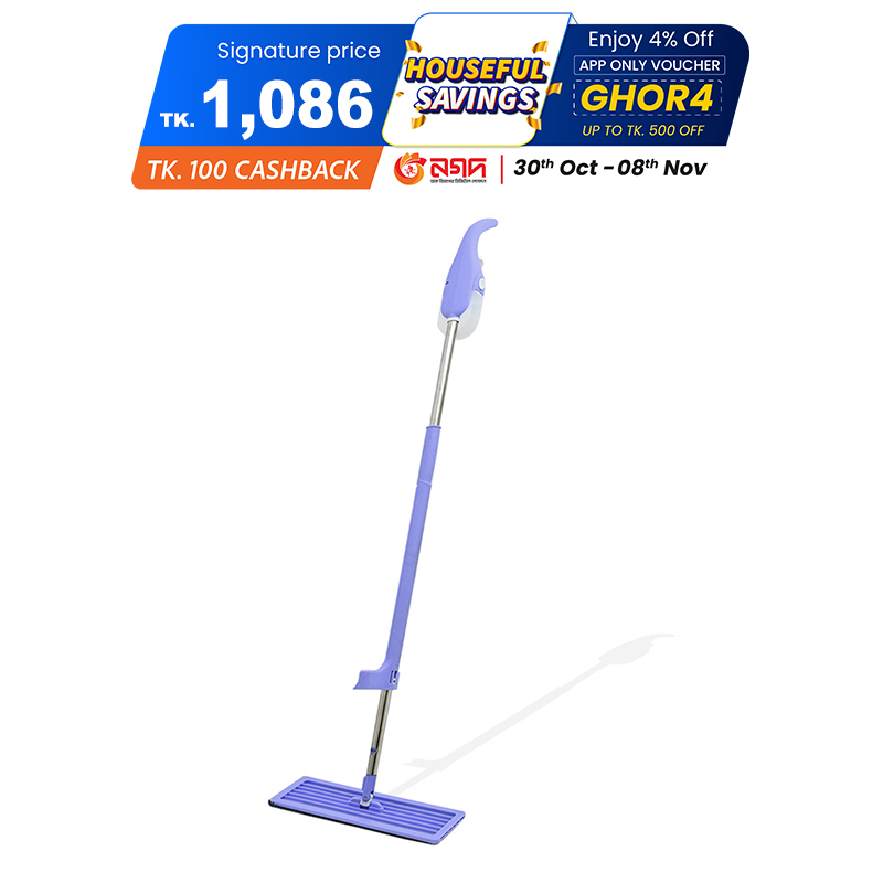 Picture of Proclean 2 in 1 Handsfree Self-Washing Self-Washing & Squeeze-Drying Floor Cleaner_SM-0650 - Integrated 350ml Bottle and Reusable 2pcs Microfiber Pad with Stainless Steel  for  Laminate Wood Vinyl & Hardwood or any kind of floor