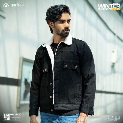 Picture of Premium Sherpa Lined Denim Jacket For Men I MFJ-24