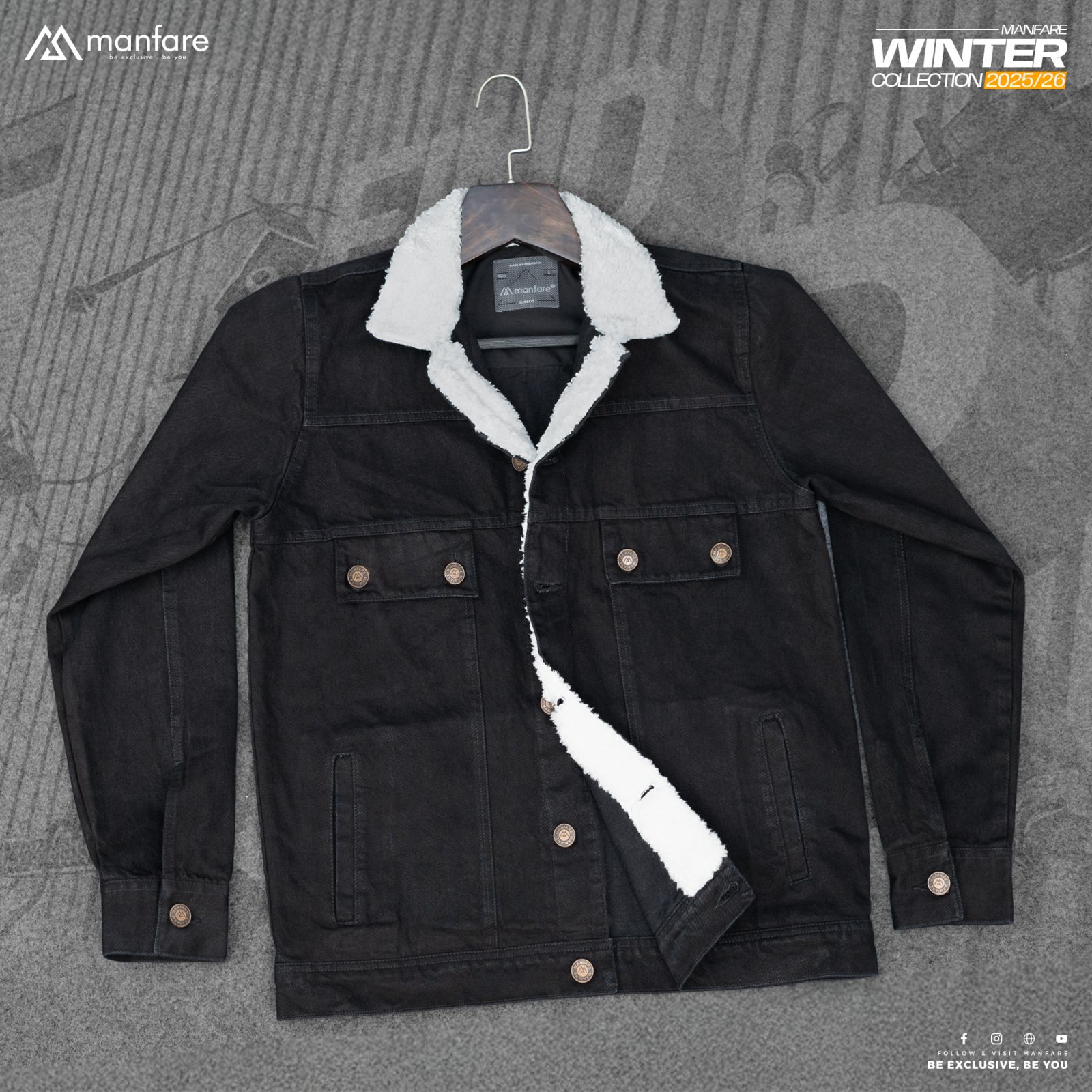 Picture of Premium Sherpa Lined Denim Jacket For Men I MFJ-24