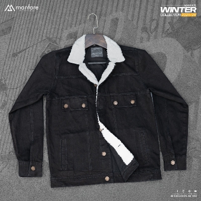 Picture of Premium Sherpa Lined Denim Jacket For Men I MFJ-24