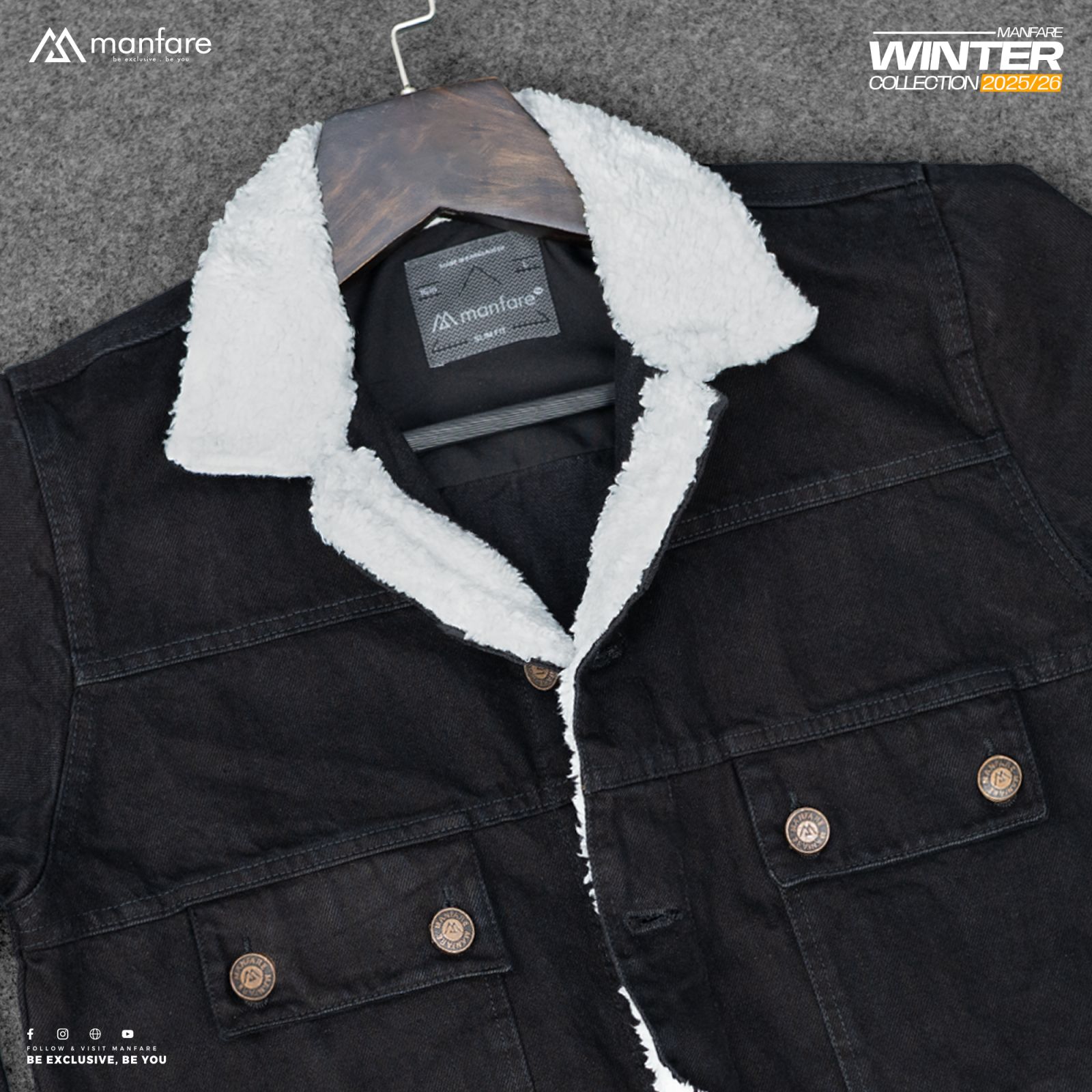 Picture of Premium Sherpa Lined Denim Jacket For Men I MFJ-24