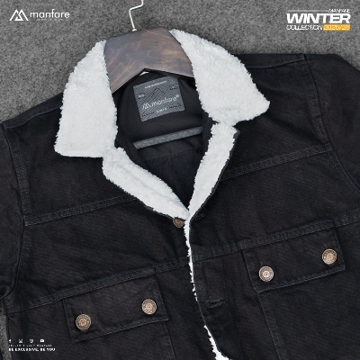 Picture of Premium Sherpa Lined Denim Jacket For Men I MFJ-24