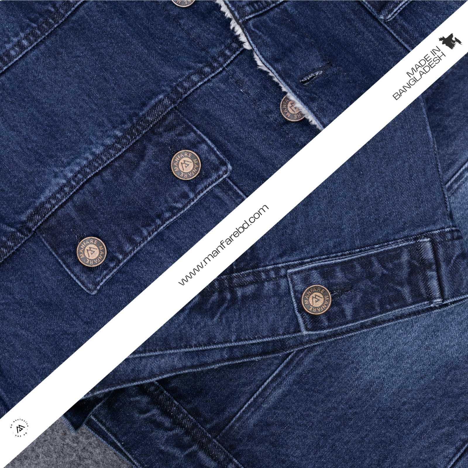 Picture of Premium Sherpa Lined Denim Jacket For Men I MFJ-25