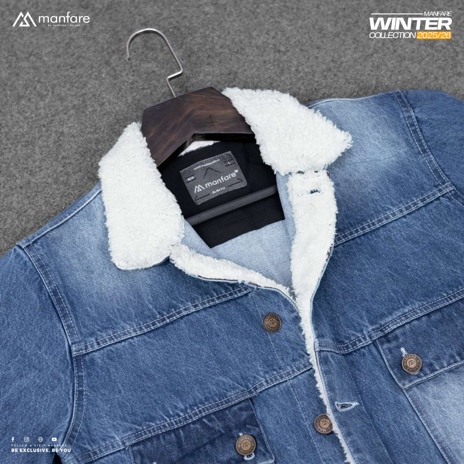 Picture of Premium Sherpa Lined Denim Jacket For Men I MFJ-26