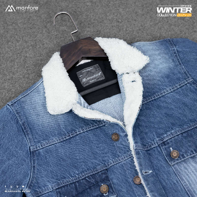 Picture of Premium Sherpa Lined Denim Jacket For Men I MFJ-26